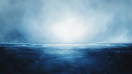 Obraz premium A serene landscape featuring a soft gradient of deep blues fading into icy white creating an abstract atmosphere