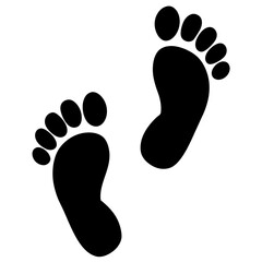 foot prints on white background