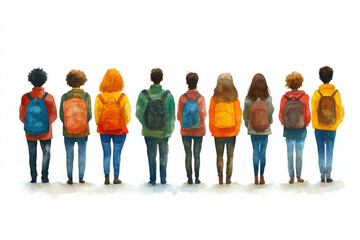 Fototapeta premium Group Of People On White Background