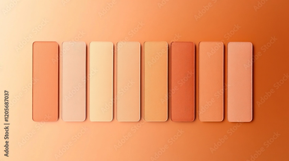 Poster soft orange gradient transitioning from warm tangerine palette with 8 rectangular shades