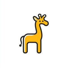 Cute yellow giraffe illustration, kids book, simple design