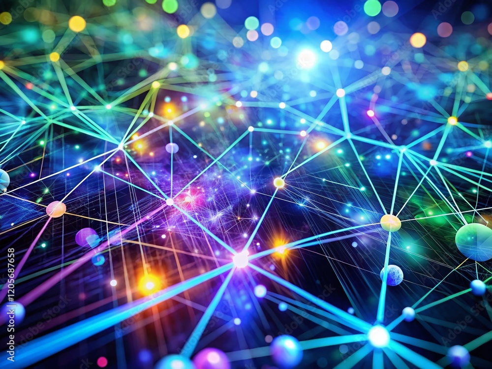 Poster abstract digital network background: futuristic tech process visualization