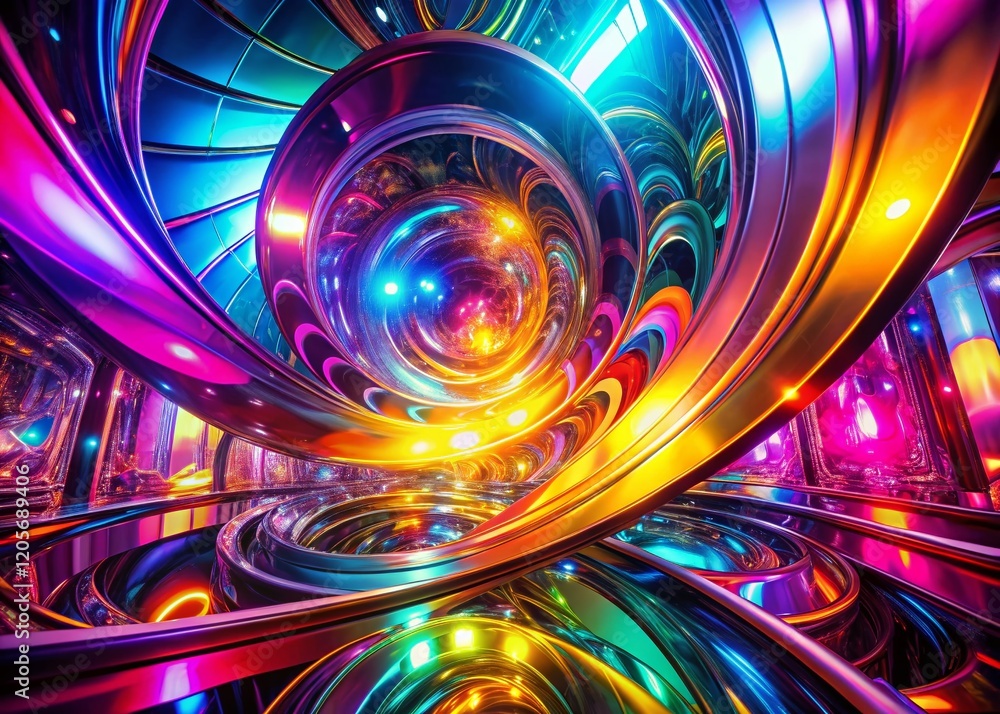 Poster abstract futuristic gradient macro photography: vibrant color swirl background