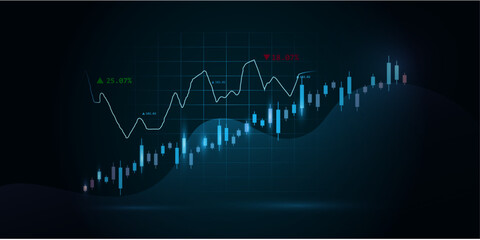 Obraz premium Stock market growth graph forex finance background 