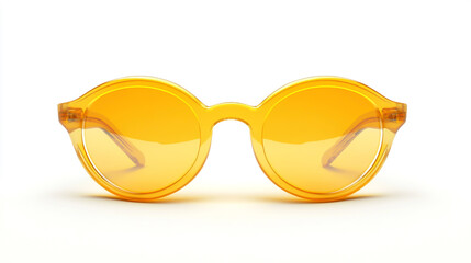 yellow sunglasses 3d render icon isolated on white background cutout full depth of feild.