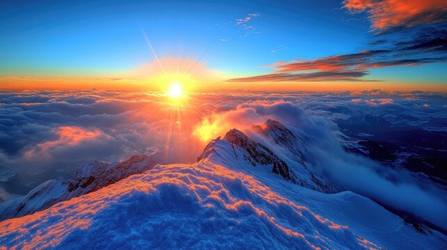 sunset in the mountains