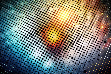 Abstract Halftone Texture: Chaotic Black Dots on White Background - Low Light Photography
