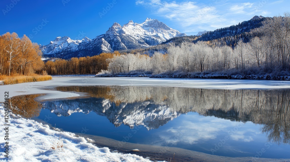 Wall mural lake in mountains