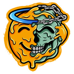 the monster half skull emoticon