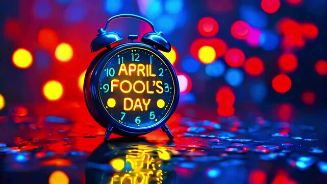 April Fool's Day Clock with Magical Golden Glow