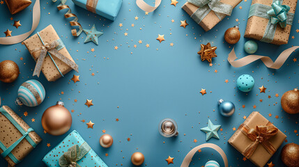 Colorful space-themed party supplies and decorations for a festive gathering. Generative AI