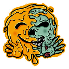 the monster half skull emoticon
