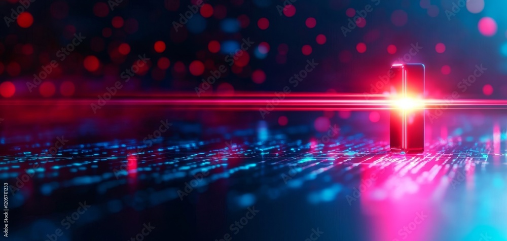 Poster a vibrant digital scene featuring a glowing padlock, representing security and data protection again
