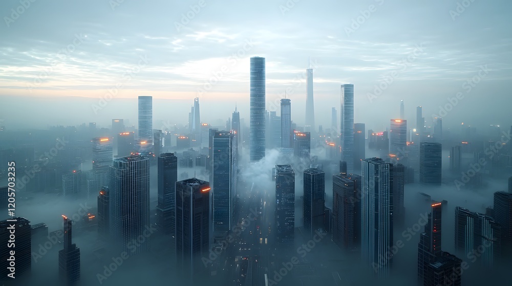 Poster aerial view of a futuristic cityscape skyline illuminated by a pulsing web of vibrant neon lights ca