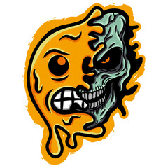 the monster half skull emoticon