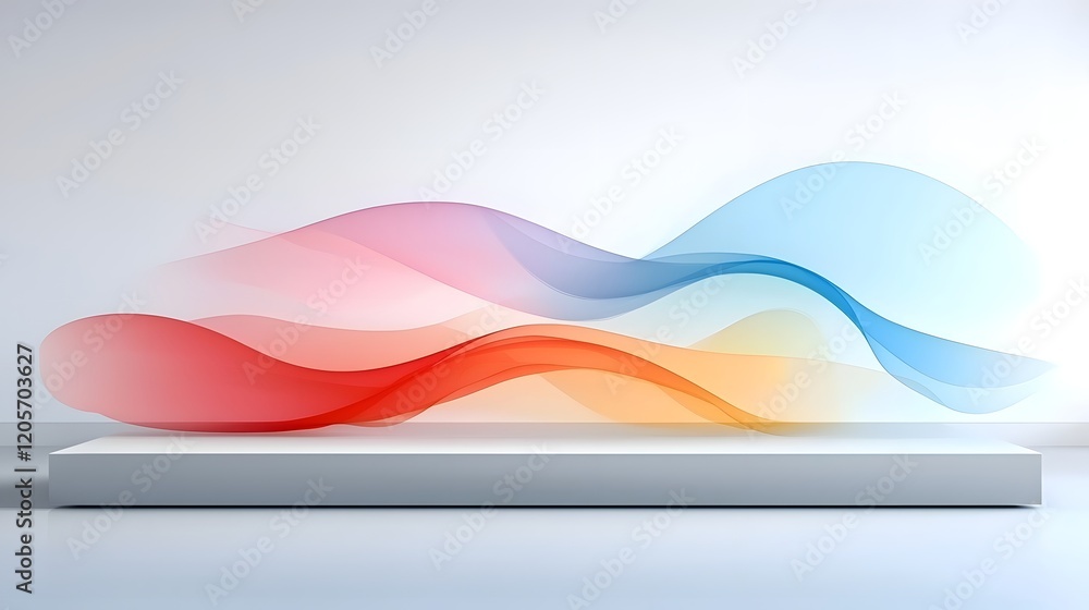 Poster Mesmerizing gradient light waves flowing dynamically across a modern art inspired backdrop creating a captivating and visually striking atmosphere  This abstract