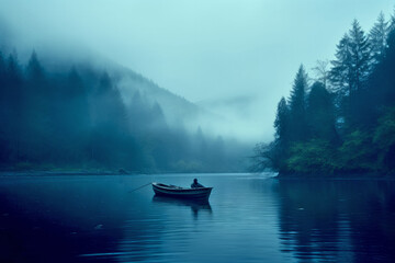 Fototapeta premium Lake Landscape Meditation Serene Tranquil Peaceful Outdoors Nature