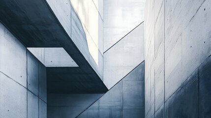 Fototapeta premium Abstract Urban Architecture with Light and Shadow Play in Concrete
