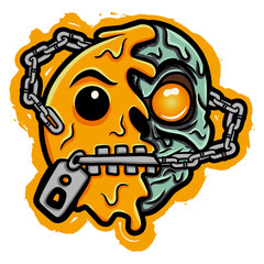 the monster half skull emoticon