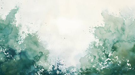 Obraz premium Abstract Green Watercolor Background with Soft Textures and Hues