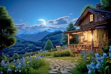 Obraz premium Mountains Landscape Meditation Serene Tranquil Peaceful Outdoors Nature