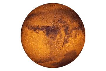 Planet Mars isolated on white background. Elements of this image furnished by NASA