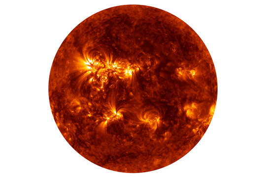 Sun isolated on white background. Elements of this image furnished by NASA