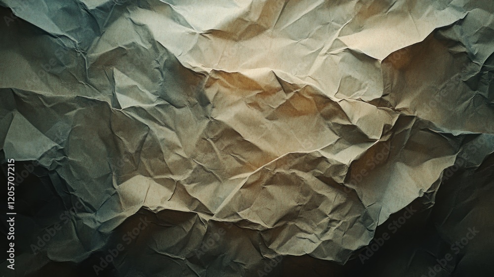 Poster textured background with layered paper and crumpled effect in dark and light tones