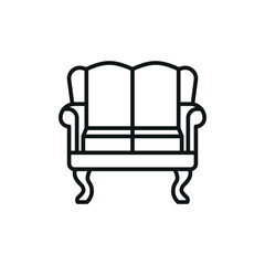 Fototapeta premium Sofa icon featuring a classic and elegant design, ideal for adding sophistication to luxury, vintage, or high-end furniture-themed projects