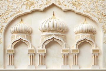 Obraz premium Elegant Islamic Architectural Design with Three Domes