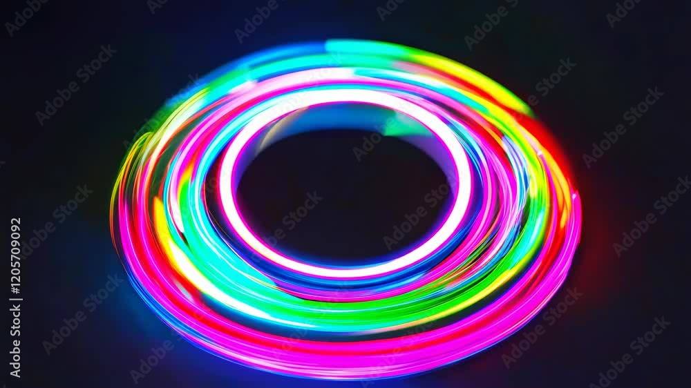 Poster colorful light swirl creating a vibrant circular pattern