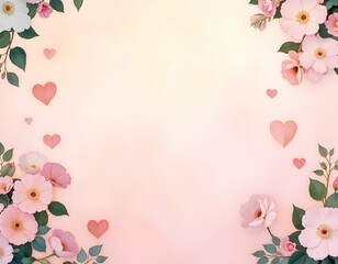 Background of little flower and heart