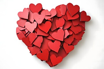 A Striking Heart Shaped Composition of Red Hearts Symbolizing Unity and Affection