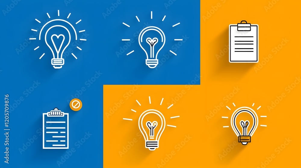 Aufkleber This collection of 6 linear outline icons presents a minimal design set focused on visual elements for business strategies  company growth