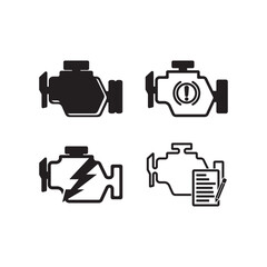 Car engine icons. Vector illustration isolated