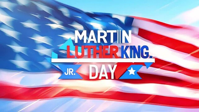 Martin Luther King Jr. Day Tribute with Waving American Flag