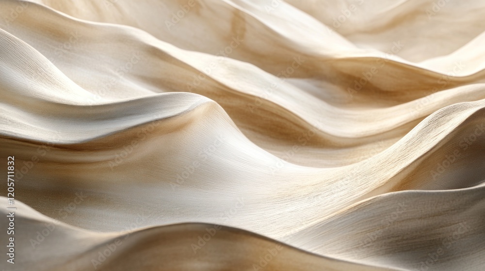 Poster abstract textured sand dunes with smooth flowing lines and curves in soft light