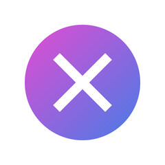 Fototapeta premium Cross or false vector icon, flat design X symbol.