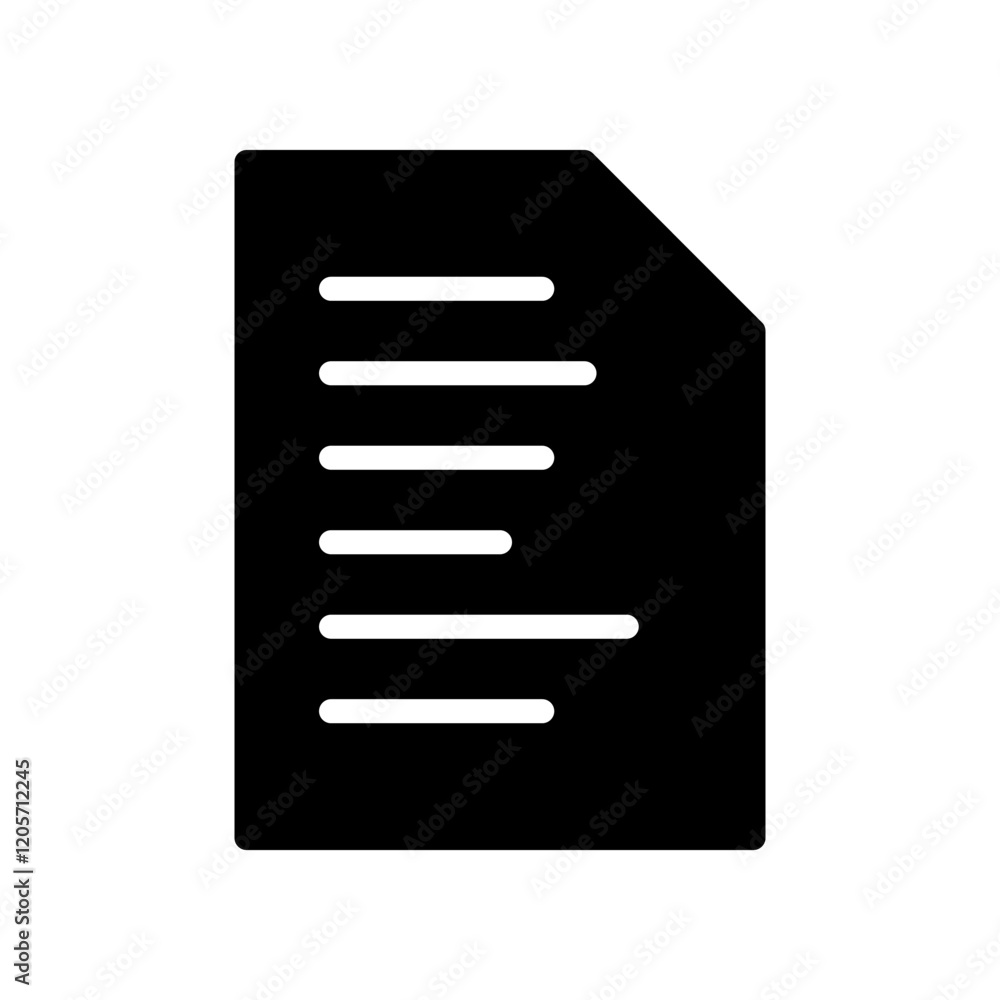 Fototapete vector icon of a piece of paper, symbol of a flat design document file.