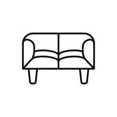 Sofa icon featuring a classic and elegant design, ideal for adding sophistication to luxury, vintage, or high-end furniture-themed projects
