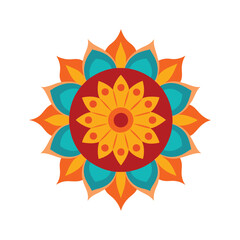Traditional Mandala Vector Art Design on White Background.