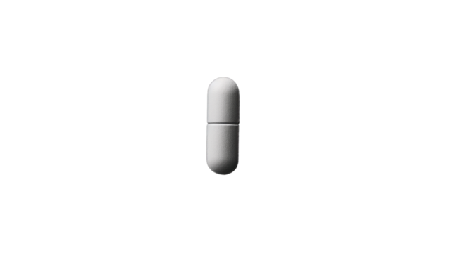 White pill on transparent background - Powered by Adobe