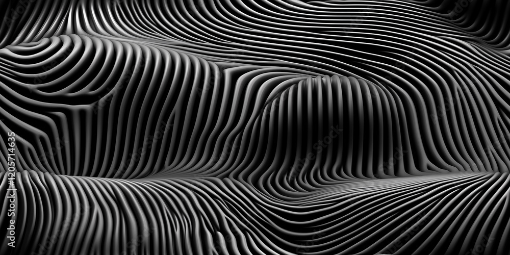 Poster seamless abstract black and white waves: intricate lines and textures for modern design projects.