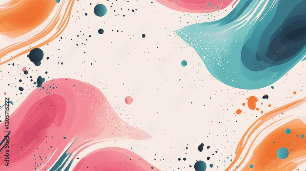 Aufkleber trendy modern background with colorful paint splashes and abstract artistic patterns