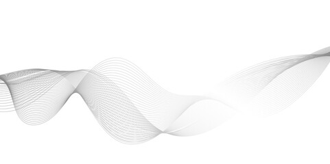 Abstract wave element for design, digital dynamic wave of particles., Abstract halftone background with a wavy surface made of gray , White gradient background with black waves line.