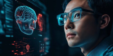 Innovative brain mapping technology demonstration research lab educational content high-tech environment close-up view neuroscience exploration