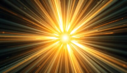 Obraz premium Golden Light Rays Converge At A Central Point