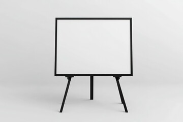 Empty Whiteboard on a Black Tripod Stand, Ready for Content