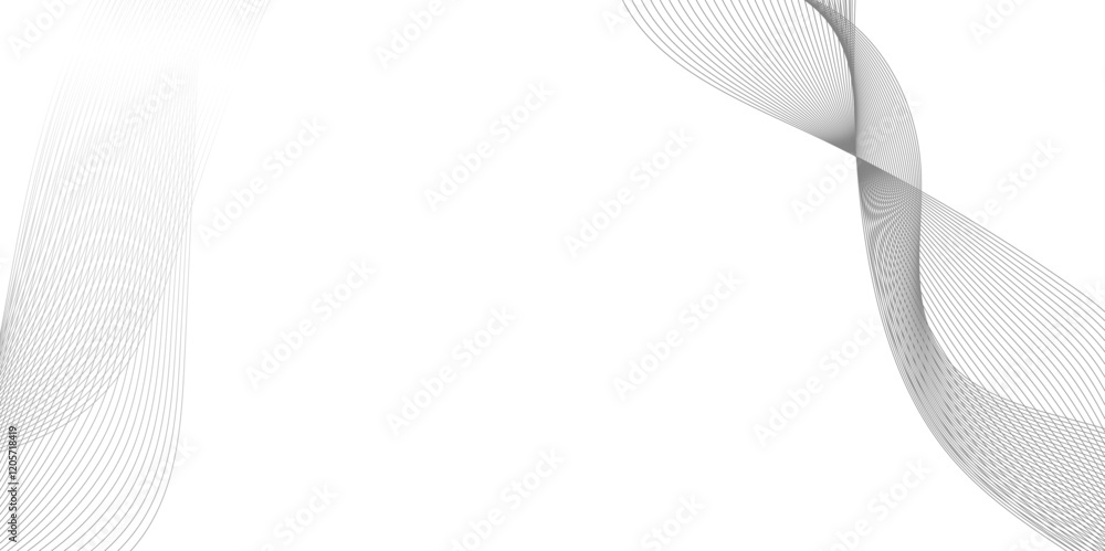Aufkleber abstract wave element for line design, dynamic sound wave isolated on white background, abstract gre