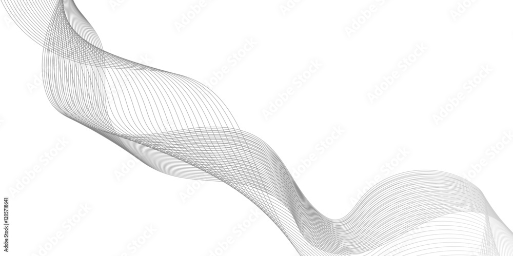 Aufkleber abstract wave element for line design, dynamic sound wave isolated on white background, abstract gre